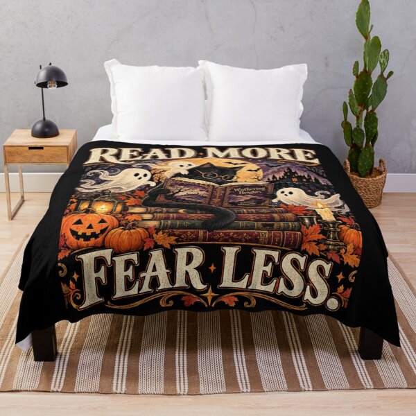 Item preview, Read More Fear Less Gothic Black Cat Book Lover Halloween designed and sold by WriterKat - Kathy Gerstorff.