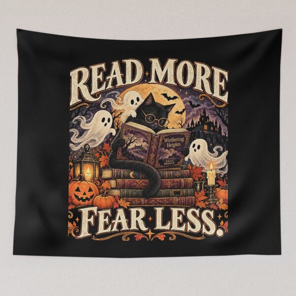 Item preview, Read More Fear Less Gothic Black Cat Book Lover Halloween designed and sold by WriterKat - Kathy Gerstorff.