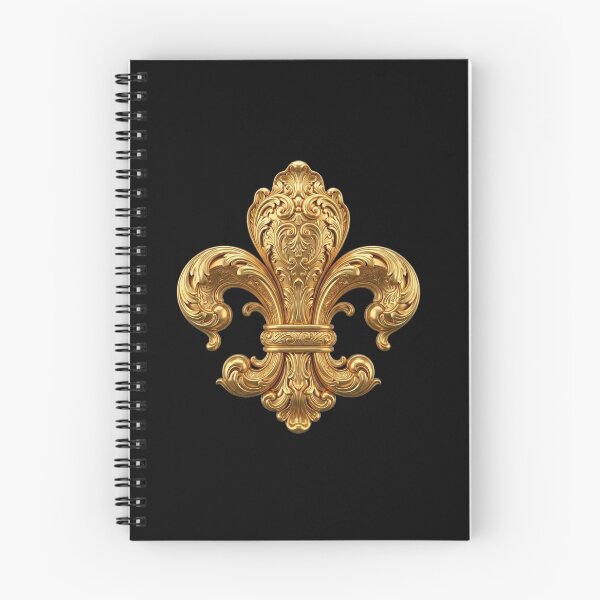 Item preview, Gold Baroque Fleur De Lis 3D Luxury Ornate Rococo Ornament Black Background designed and sold by ProjectNoah.