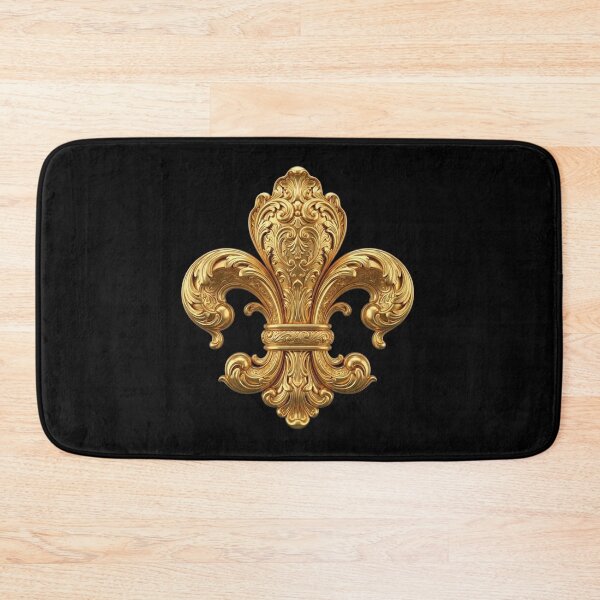 Item preview, Gold Baroque Fleur De Lis 3D Luxury Ornate Rococo Ornament Black Background designed and sold by ProjectNoah.