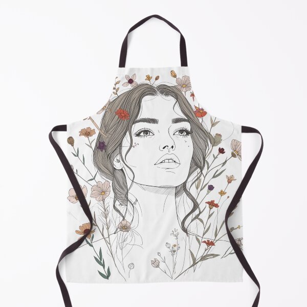 Item preview, Wildflower Woman Line Art designed and sold by catcurio.