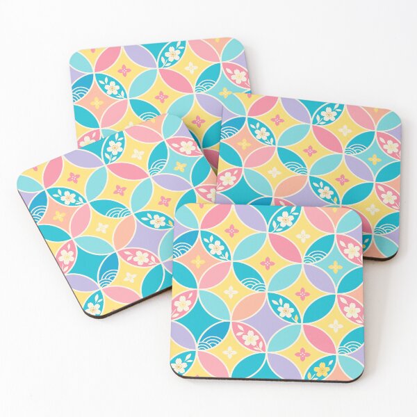 Item preview, Japanese Cherry Blossom Pattern with Colorful Circles designed and sold by JapaneseWagaraStudio.