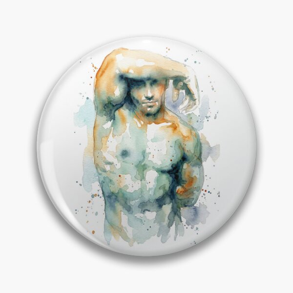 Item preview, Male Torso Study, Teal and Rust Orange designed and sold by caracatita75.