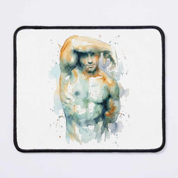 Item preview, Male Torso Study, Teal and Rust Orange designed and sold by caracatita75.