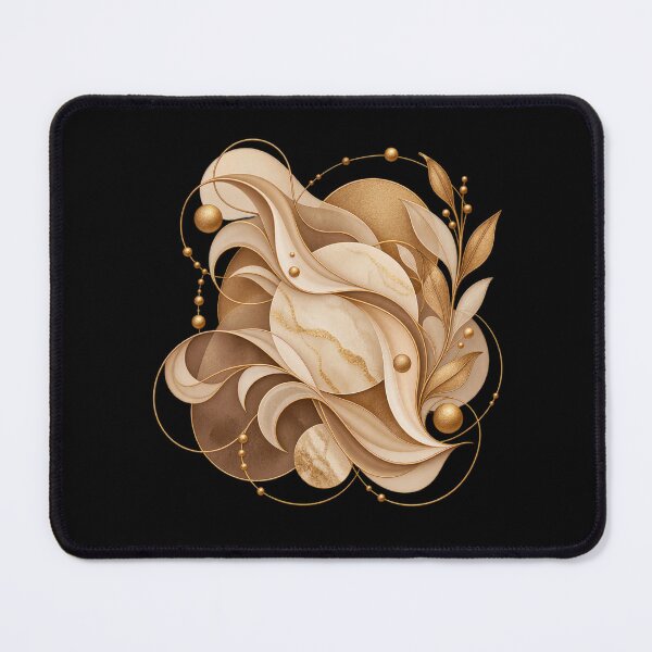 Item preview, Boho Celestial Abstract Gold Leaves and Waves Art designed and sold by BohoMysticArt.