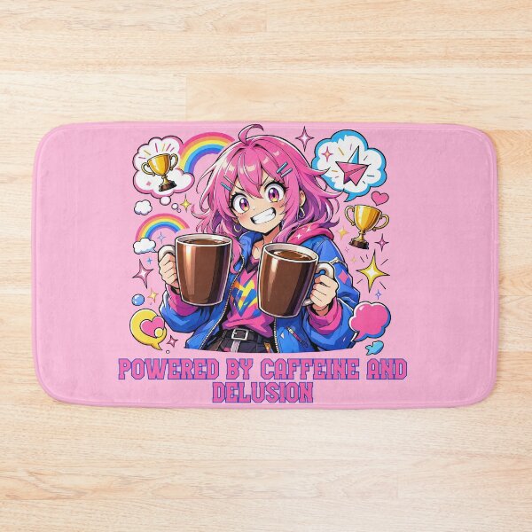 Item preview, Powered by caffeine and delusion, cute funnt motto designed and sold by katerynaS99.