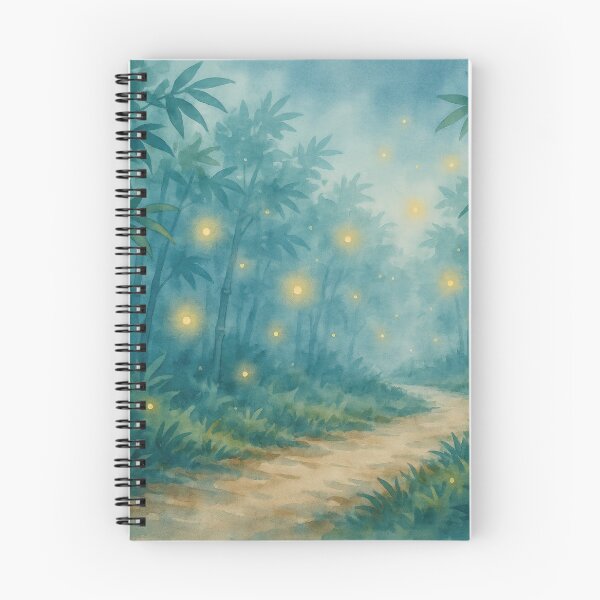 Item preview, Ghibli Style Watercolor Bamboo Forest Fireflies Pathway Illustration Vector designed and sold by Shutter-Dragon.