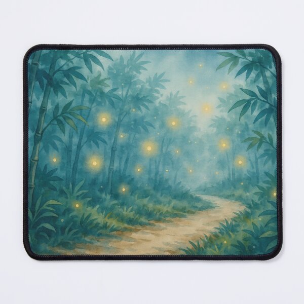 Item preview, Ghibli Style Watercolor Bamboo Forest Fireflies Pathway Illustration Vector designed and sold by Shutter-Dragon.