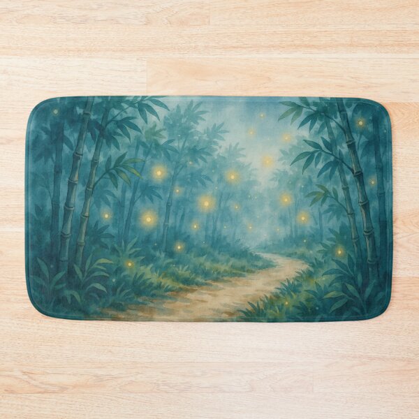 Item preview, Ghibli Style Watercolor Bamboo Forest Fireflies Pathway Illustration Vector designed and sold by Shutter-Dragon.