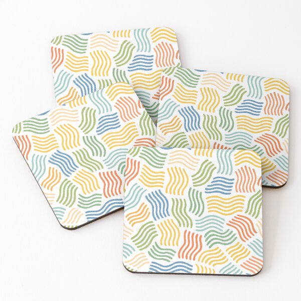 Item preview, Colorful Wavy Lines Abstract Modern Doodle Pattern designed and sold by designcolossal.