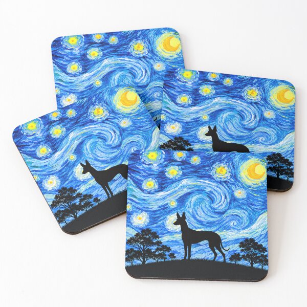 Item preview, Funny Ibizan Hound Dog Starry Night Painting Moon Star Mom Dad Kids designed and sold by FurryHavenPH.