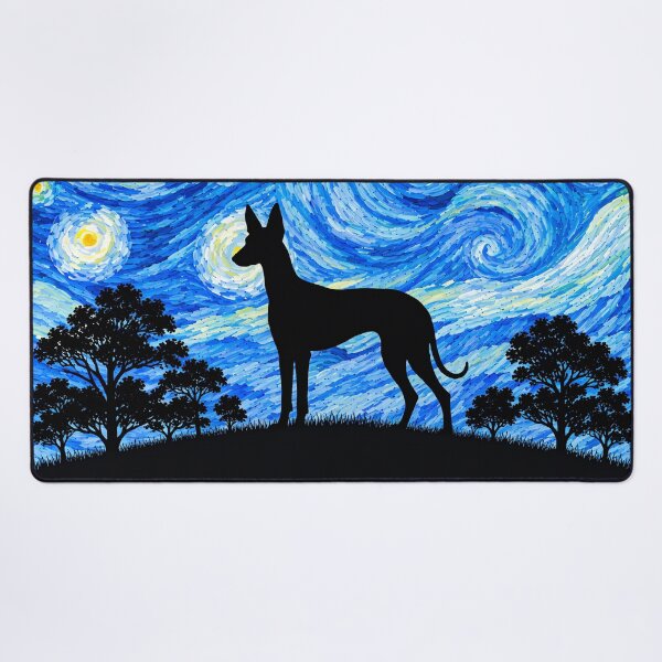 Item preview, Funny Ibizan Hound Dog Starry Night Painting Moon Star Mom Dad Kids designed and sold by FurryHavenPH.