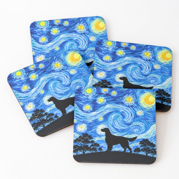 Item preview, Funny Irish Setter Dog Starry Night Painting Moon Star Mom Dad Kids designed and sold by FurryHavenPH.