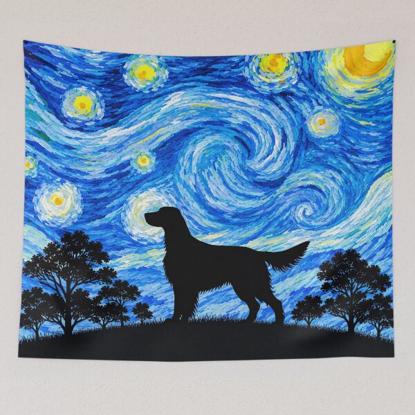 Item preview, Funny Irish Setter Dog Starry Night Painting Moon Star Mom Dad Kids designed and sold by FurryHavenPH.