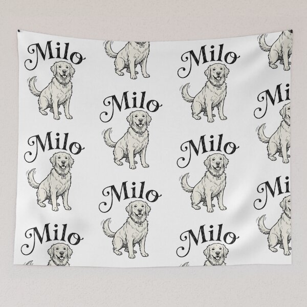 Item preview, Milo Golden Retriever Dog Sketch for Proud Milo Pet Parents and Dog Lovers designed and sold by raedattia.