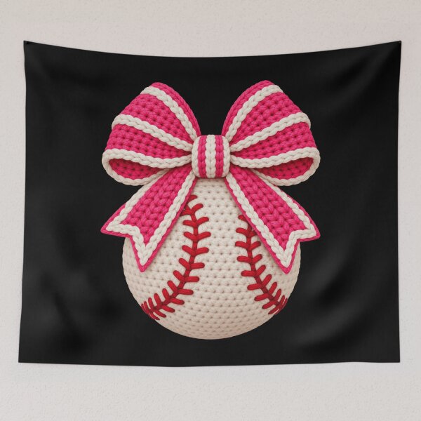 Item preview, Baseball Bow croshet Sports Fan designed and sold by drawwiika+44.
