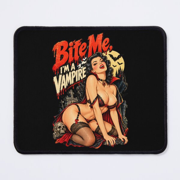 Item preview, Bite Me – Vintage Vampire Pinup designed and sold by DopeyRobot.