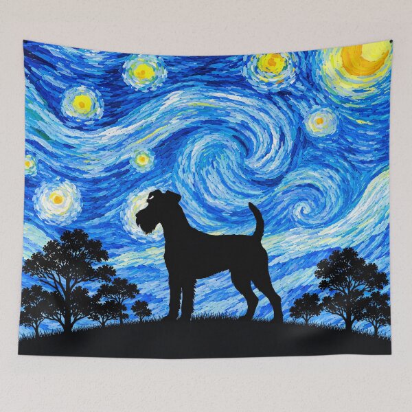 Item preview, Funny Irish Terrier Dog Starry Night Painting Moon Star Mom Dad Kids designed and sold by FurryHavenPH.