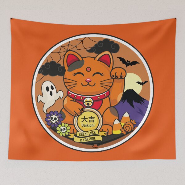 Item preview, Calico Maneki Neko Halloween – Great Luck designed and sold by Vector Woofs.