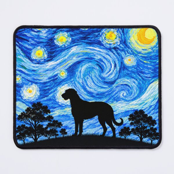 Item preview, Funny Irish Wolfhound Dog Starry Night Painting Moon Star Mom Dad Kids designed and sold by FurryHavenPH.