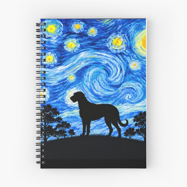 Item preview, Funny Irish Wolfhound Dog Starry Night Painting Moon Star Mom Dad Kids designed and sold by FurryHavenPH.