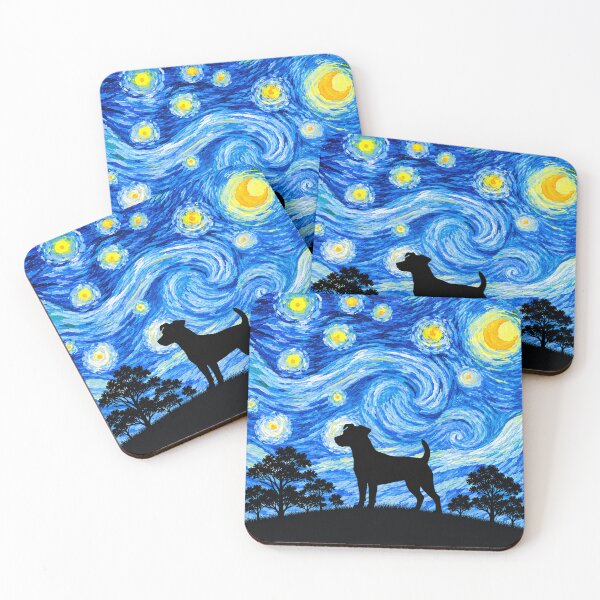 Item preview, Funny Jack Russell Dog Starry Night Painting Moon Star Mom Dad Kids designed and sold by FurryHavenPH.