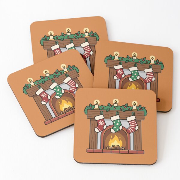 Item preview, Cozy Christmas Fireplace with Holiday Stockings designed and sold by AIG - Andrei Ilie Graphics.