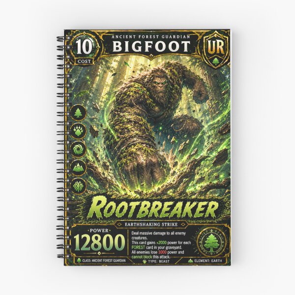 Item preview, Bigfoot Rootbreaker Fantasy Cryptid Trading Card Art designed and sold by happycottage.