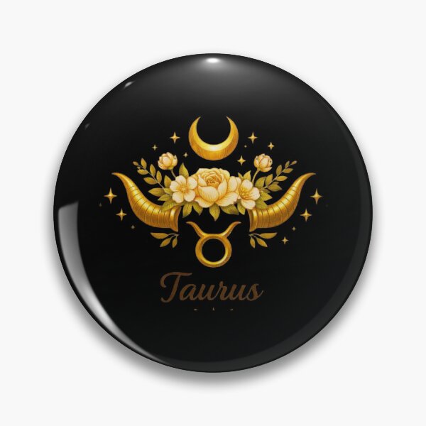 Item preview, Taurus Zodiac Boho Celestial Gold Floral Horns Art designed and sold by BohoMysticArt.