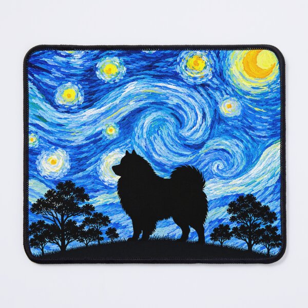 Item preview, Funny Keeshond Dog Starry Night Painting Moon Star Mom Dad Kids designed and sold by FurryHavenPH.