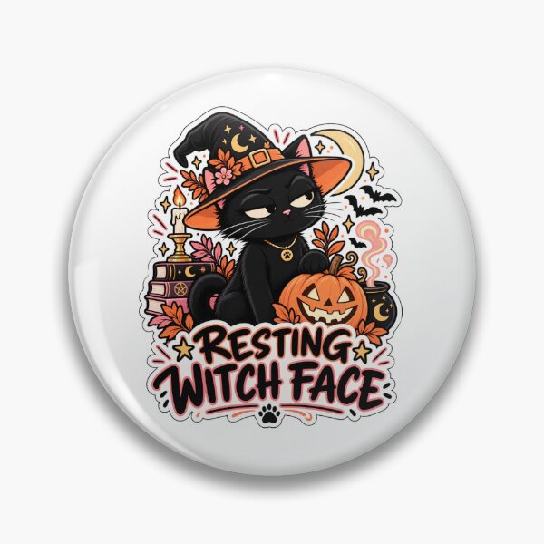 Item preview, Resting Witch Face – Funny Witch Black Cat Halloween designed and sold by InspireHerTribe.
