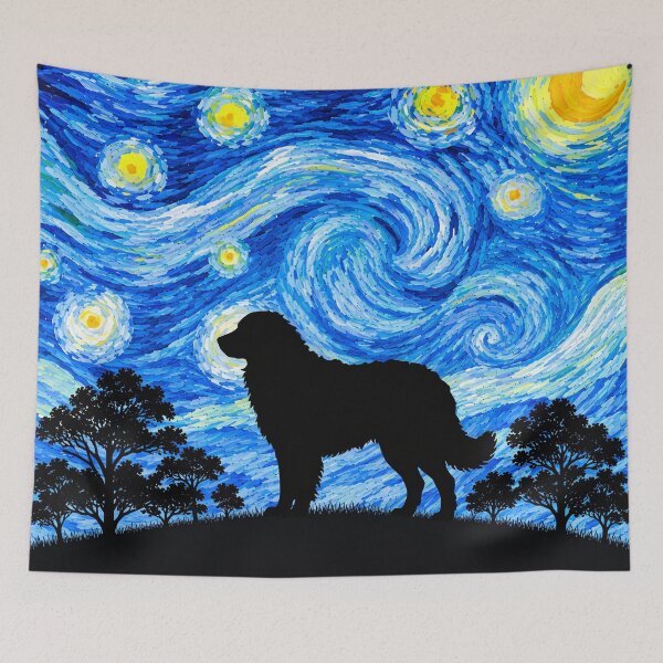 Item preview, Funny Kuvasz Dog Starry Night Painting Moon Star Mom Dad Kids designed and sold by FurryHavenPH.