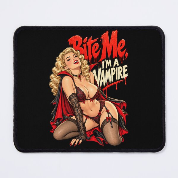 Item preview, Bite Me – Blonde Vampiress Pin-Up designed and sold by DopeyRobot.