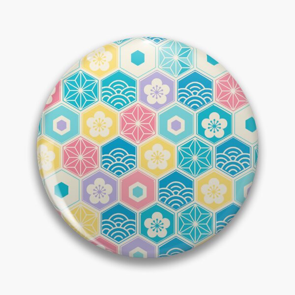 Item preview, Colorful Japanese Pattern with Plum Blossoms and Waves designed and sold by JapaneseWagaraStudio.