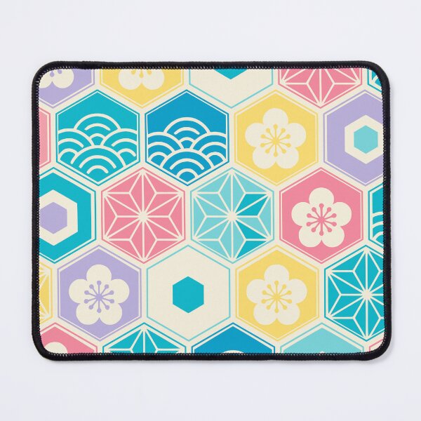 Item preview, Colorful Japanese Pattern with Plum Blossoms and Waves designed and sold by JapaneseWagaraStudio.