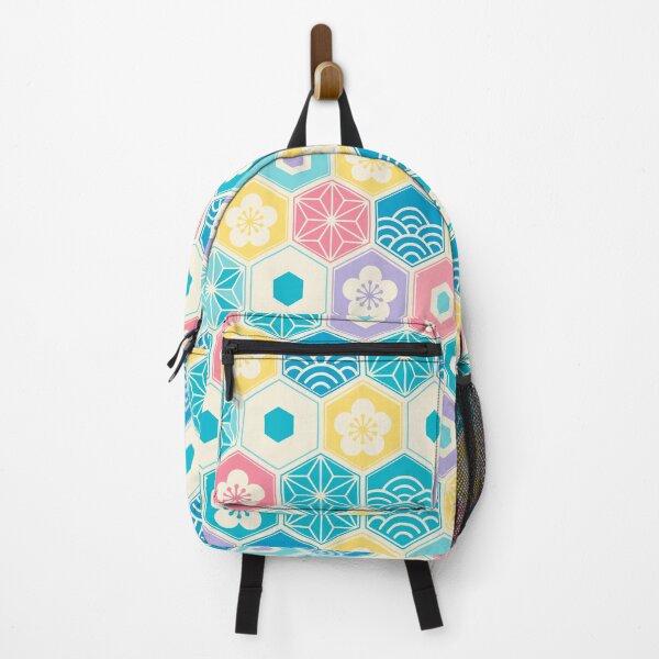 Item preview, Colorful Japanese Pattern with Plum Blossoms and Waves designed and sold by JapaneseWagaraStudio.