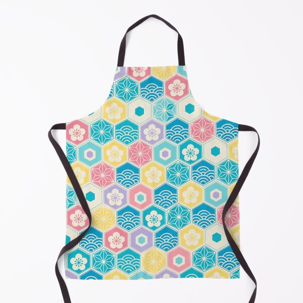 Item preview, Colorful Japanese Pattern with Plum Blossoms and Waves designed and sold by JapaneseWagaraStudio.