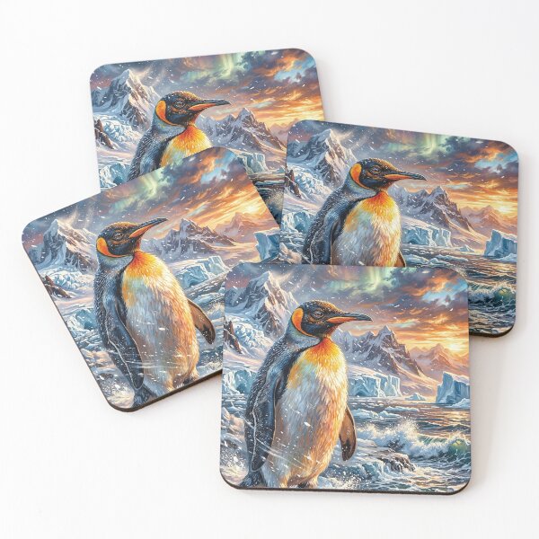 Item preview, Proud King Penguin Standing on a Glowing Antarctic Shore designed and sold by Lucid Dream Pixel.