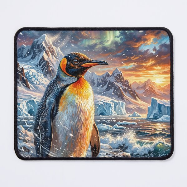 Item preview, Proud King Penguin Standing on a Glowing Antarctic Shore designed and sold by Lucid Dream Pixel.