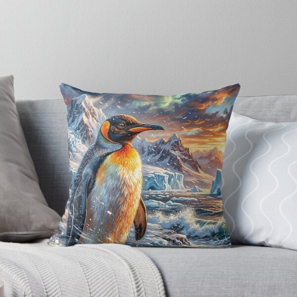 Item preview, Proud King Penguin Standing on a Glowing Antarctic Shore designed and sold by Lucid Dream Pixel.