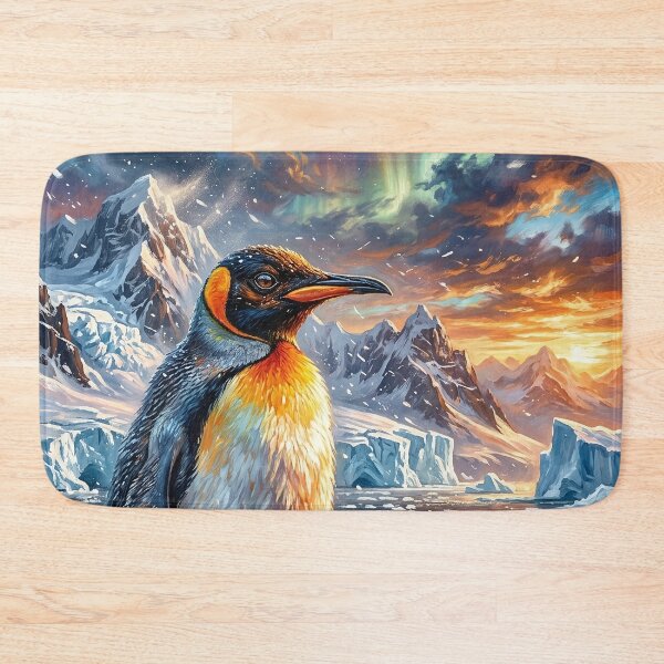 Item preview, Proud King Penguin Standing on a Glowing Antarctic Shore designed and sold by Lucid Dream Pixel.