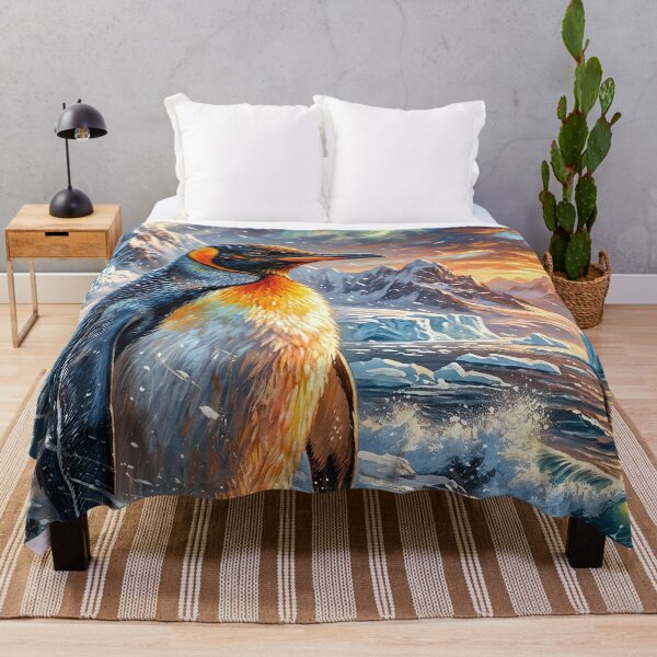 Item preview, Proud King Penguin Standing on a Glowing Antarctic Shore designed and sold by Lucid Dream Pixel.
