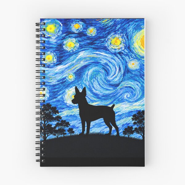 Item preview, Funny Rat Terrier Dog Starry Night Painting Moon Star Mom Dad Kids designed and sold by FurryHavenPH.