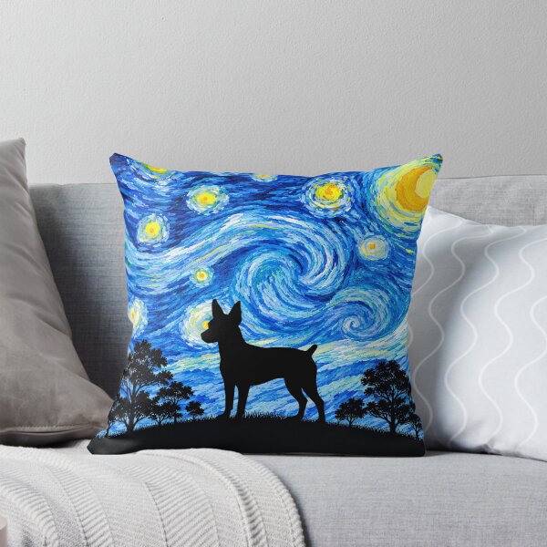 Item preview, Funny Rat Terrier Dog Starry Night Painting Moon Star Mom Dad Kids designed and sold by FurryHavenPH.
