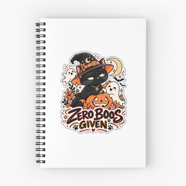 Item preview, Zero Boos Given – Funny Black Cat Halloween Ghost Sticker designed and sold by InspireHerTribe.