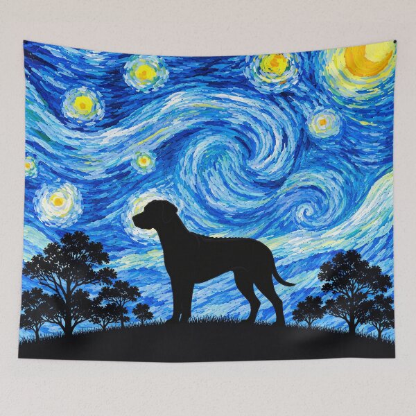 Item preview, Funny Rhodesian Ridgeback Dog Starry Night Painting Moon Star Mom Dad Kids designed and sold by FurryHavenPH.
