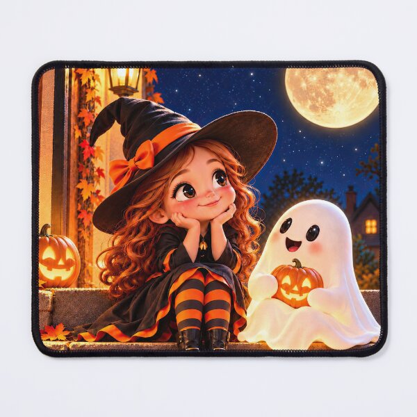 Item preview, Little Witch and Friendly Ghost Halloween designed and sold by dreamybyana.