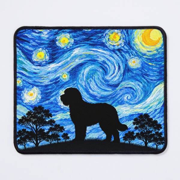 Item preview, Funny Saint Berdoodle Dog Starry Night Painting Moon Star Mom Dad Kids designed and sold by FurryHavenPH.