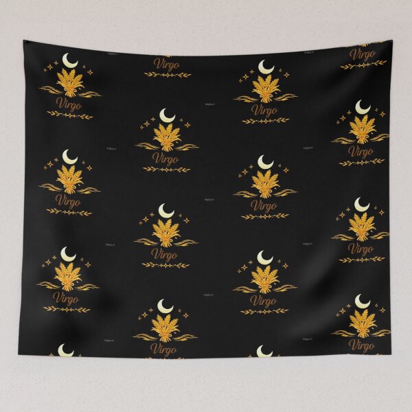 Item preview, Virgo Zodiac Boho Celestial Gold Wheat Art designed and sold by BohoMysticArt.