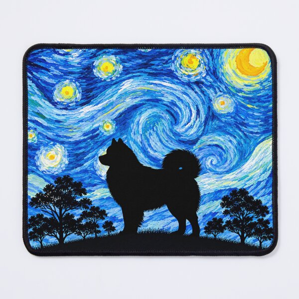 Item preview, Funny Samoyed Dog Starry Night Painting Moon Star Mom Dad Kids designed and sold by FurryHavenPH.